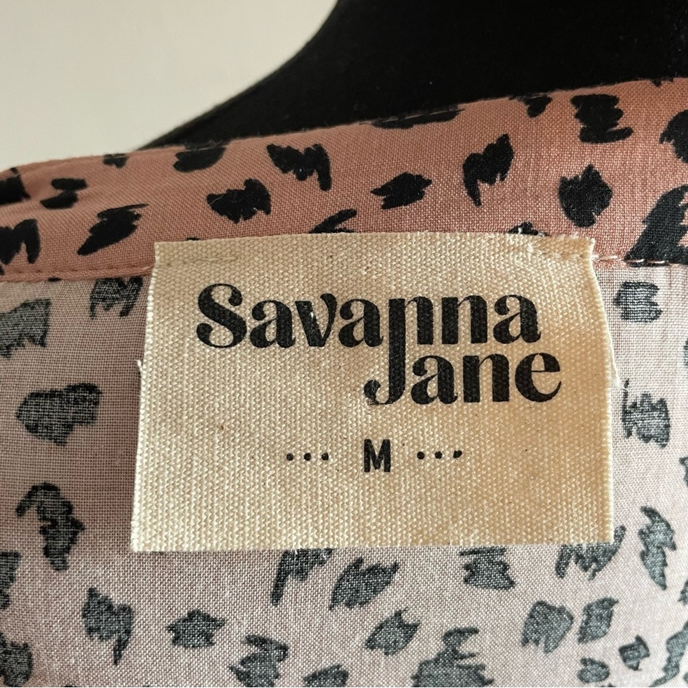 Anthropologie Savanna JANE Animal Print Embroidered Top! Rik Rak Embroidery - Picture 6 of 11